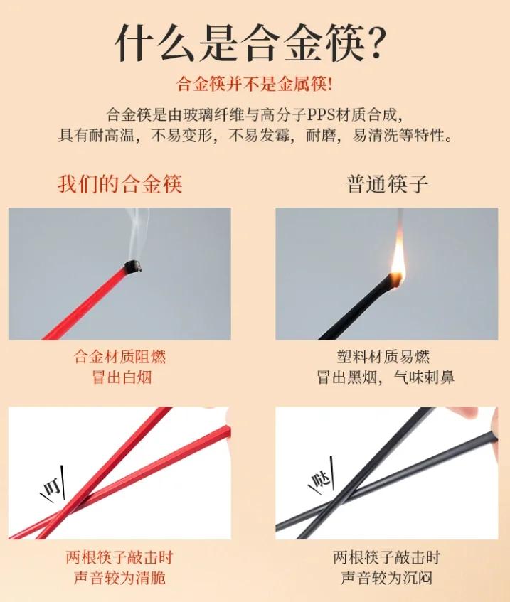 合金筷子10双家庭装